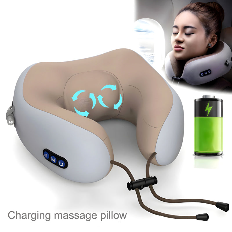 Compact And Versatile Electric U-Shaped Massage Pillow For Outdoor, Home, And Car Relaxation